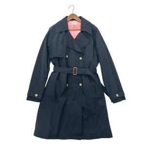 Lilly Pulitzer Black Trench Coat with Pink Lining